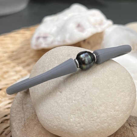 Teahupoo - Pulsera Gris Sport Perle Tahiti