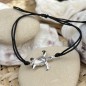 Black Enamel and Rhodium Silver Sea Turtle Bracelet
