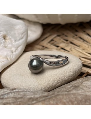 prix bague femme perle noire de Tahiti signification - Poemotu