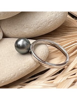 perles de culture de Tahiti bague femme argent prix - Poemotu