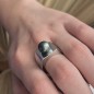 Honu - Tahitian Black Pearl Ring - Size 8.25