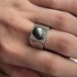 Honu - Tahitian Black Pearl Ring - Size 8.25