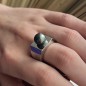 Honu - Tahitian Black Pearl Ring - Size 8.25