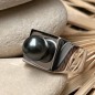 Honu - Tahitian Black Pearl Ring - Size 8.25