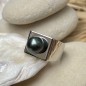 Honu - Tahitian Black Pearl Ring - Size 8.25