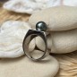 Honu - Tahitian Black Pearl Ring - Size 8.25