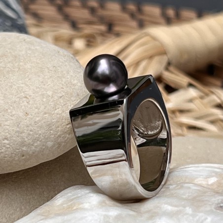 tahitian pearl men ring silver price