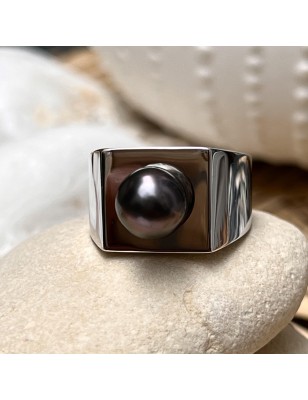 tahitian pearl men ring silver price