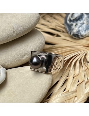 tahitian pearl men ring silver price