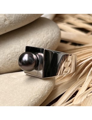 tahitian pearl men ring silver price