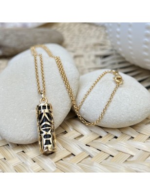 price onyx tiki gold necklace mana protection - tahitian jewerly for men - tahiti jewerly