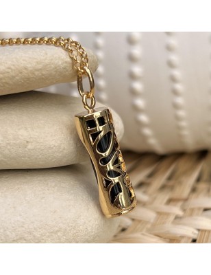 price onyx tiki gold necklace mana protection - tahitian jewerly for men - tahiti jewerly