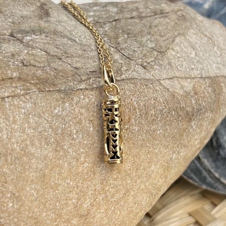 Harmony Tiki Pendant - Gold Plated - Black Onyx