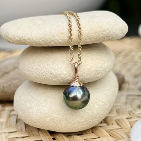 perle de culture de Tahiti en pendentif or femme perle naturelle prix perles tahitiennes