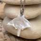 Manta Iti - Colgante de nácar blanco - Plata rodiada