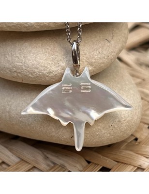 freshwater mother of pearl pendant manta ray silver price