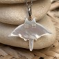 Manta Iti - Pendentif Nacre Blanche - Argent Rhodié