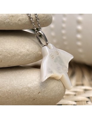 raie manta pendentif en nacre blanche perle d'eau douce prix