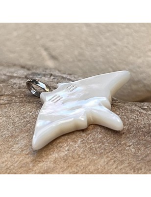 raie manta pendentif en nacre blanche perle d'eau douce prix