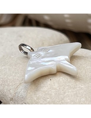 raie manta pendentif en nacre blanche perle d'eau douce prix