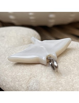 raie manta pendentif en nacre blanche perle d'eau douce prix
