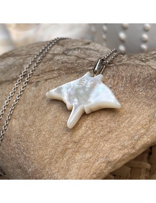 freshwater mother of pearl pendant manta ray silver price