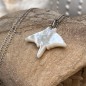 Manta Iti - Pendentif Nacre Blanche - Argent Rhodié