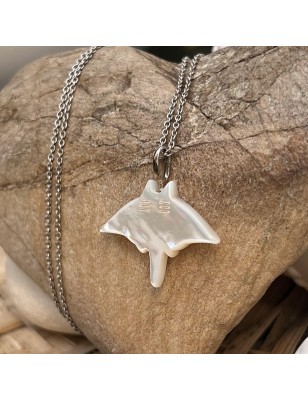 freshwater mother of pearl pendant manta ray silver price