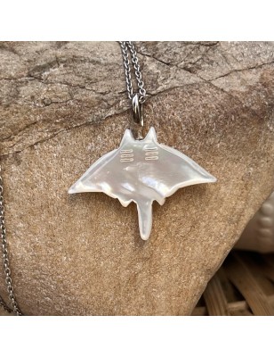 raie manta pendentif en nacre blanche perle d'eau douce prix