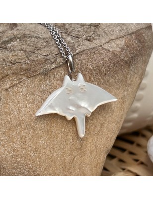raie manta pendentif en nacre blanche perle d'eau douce prix