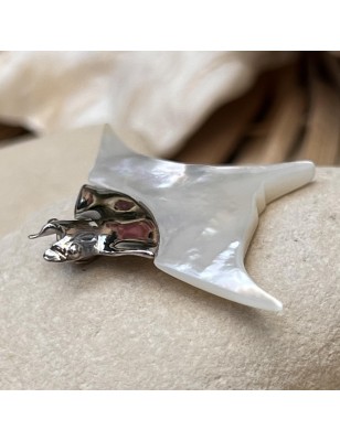 raie manta pendentif homme nacre blanche prix