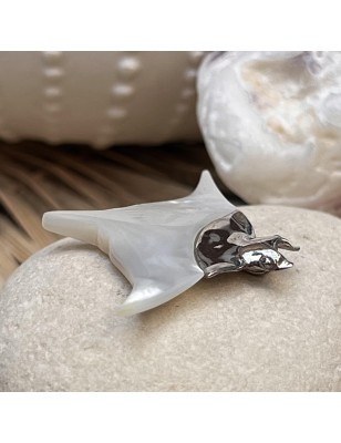 raie manta pendentif homme nacre blanche prix