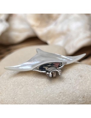 raie manta pendentif homme nacre blanche prix