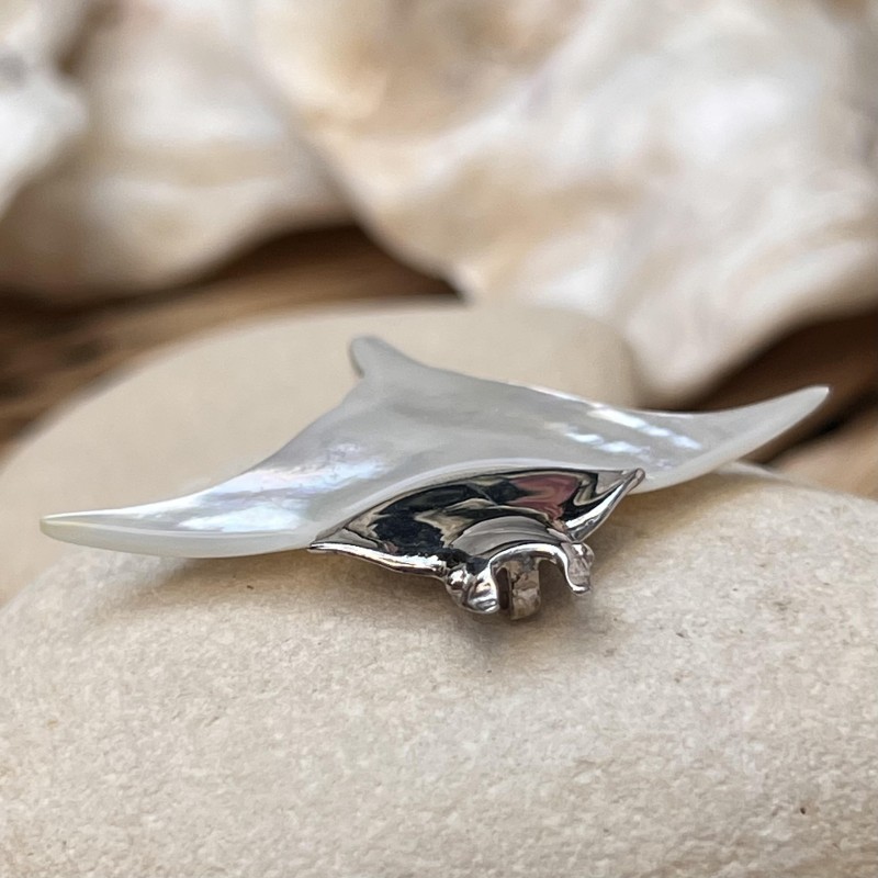 Fafapiti – Weißes Perlmutt – Rhodiniertes Silber