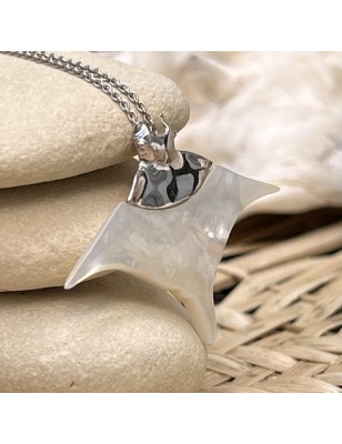 raie manta pendentif homme nacre blanche prix