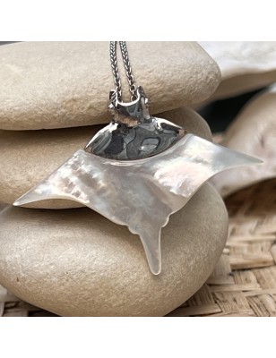raie manta pendentif homme nacre blanche prix
