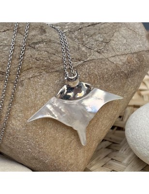 raie manta pendentif homme nacre blanche prix
