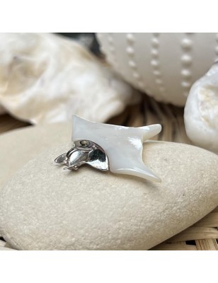 raie manta pendentif homme nacre blanche prix