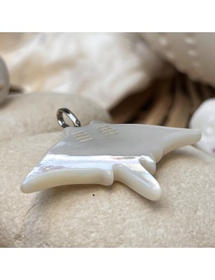 raie manta pendentif femme nacre blanche prix