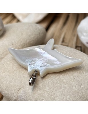 raie manta pendentif femme nacre blanche prix