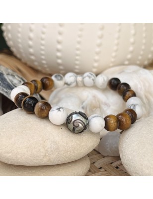 Koru – Herrenarmband mit gravierter Tahitiperle