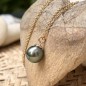 Rava - Peacock Tahitian Pearl Necklace - Gold-plated silver