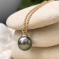 Rava - Peacock Tahitian Pearl Necklace - Gold-plated silver