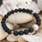 Bracelet Perle d'Eau Douce - Pierres de Lave