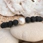 Bracciale di perle d'acqua dolce - Pietre laviche