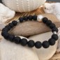 Bracelet Perle d'Eau Douce - Pierres de Lave