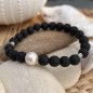 Freshwater Pearl Bracelet - Lava Stones