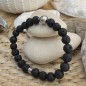 Grey Tahitian Pearl Bracelet - Lava Stones