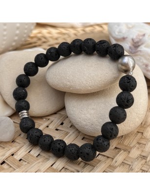 signification pierres de lave bracelet homme perles de culture de Tahiti prix
