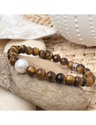 signification oeil de tigre Bracelet Perle eau douce blanche prix